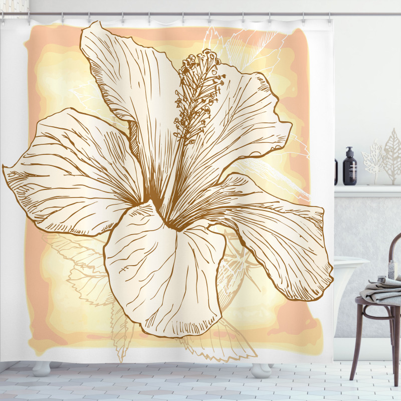 Large Hibiscus Flower Petals Shower Curtain