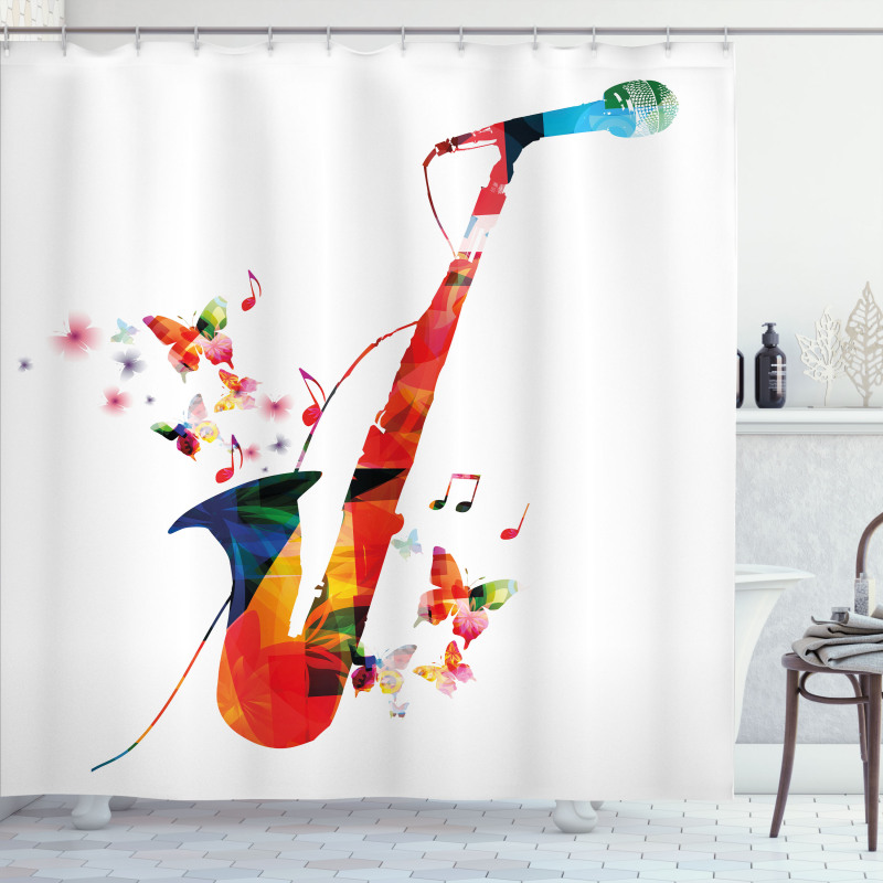 Butterfly Orchestra Jazz Shower Curtain