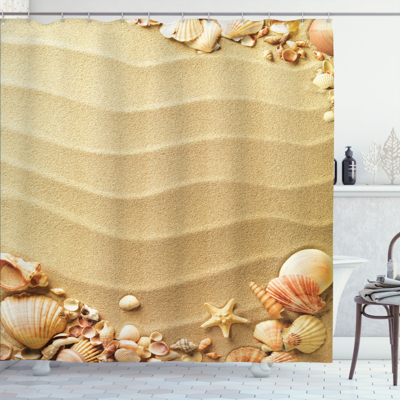 Sand with Sea Shells Shower Curtain