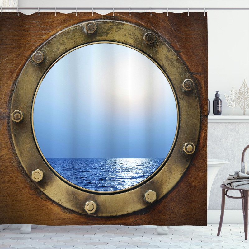 Port Ship Window Theme Shower Curtain