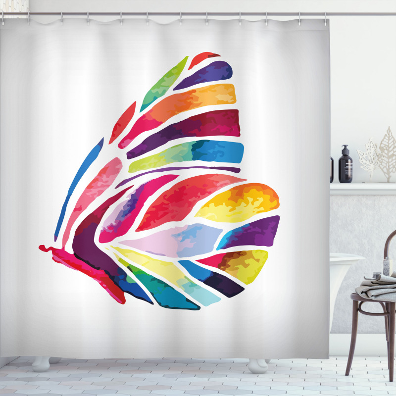 Colored Butterfly Shower Curtain