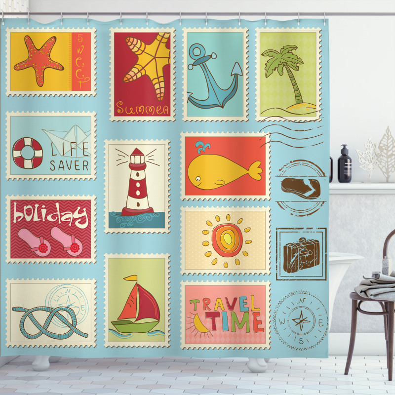 Nautical Theme Anchor Shower Curtain