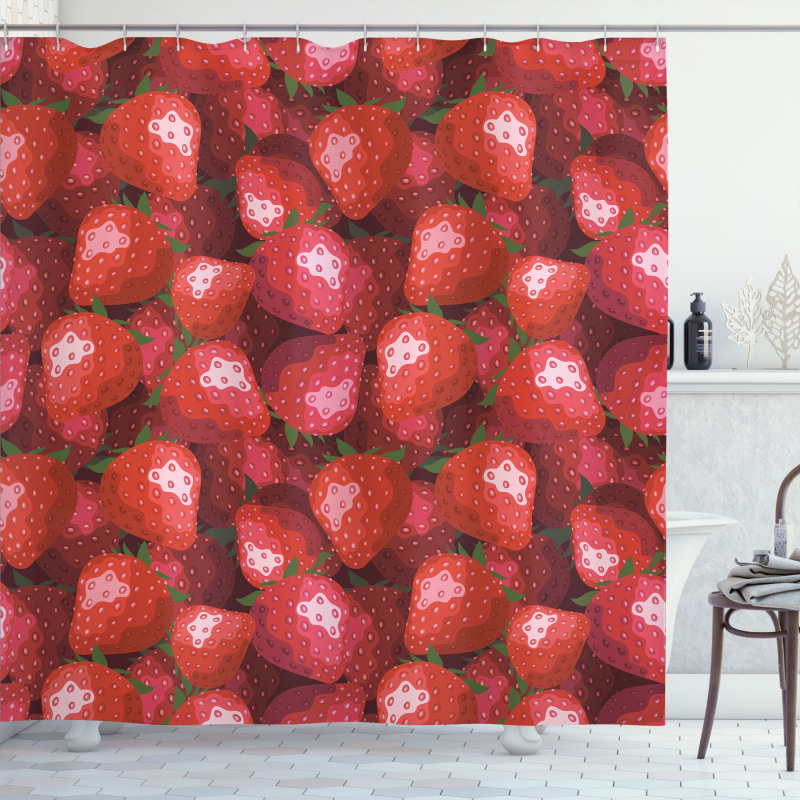 Strawberries Ripe Fruits Shower Curtain