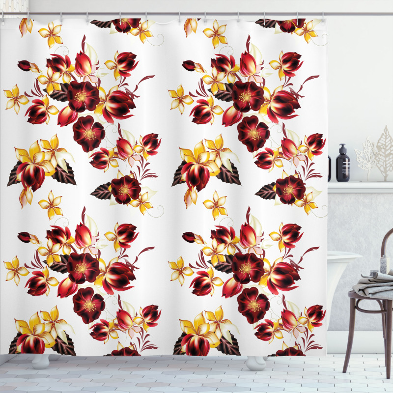 Seamless Floral Design Shower Curtain