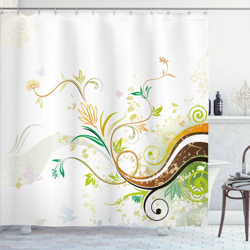 Flowers Ivy Leaves Ivy Shower Curtain
