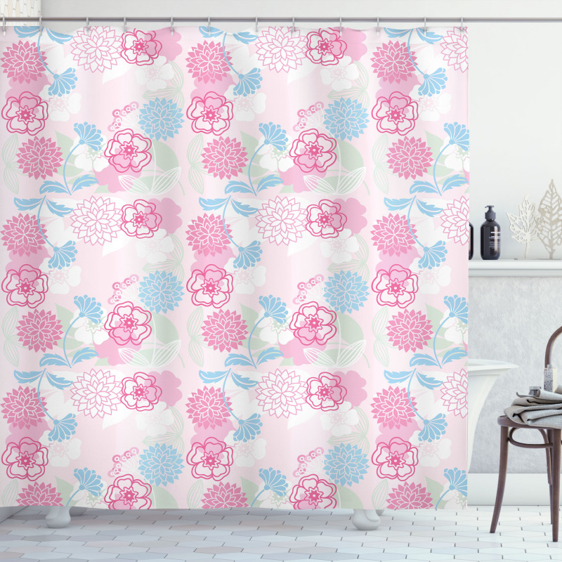 Flowers Ivy Leaves Buds Shower Curtain