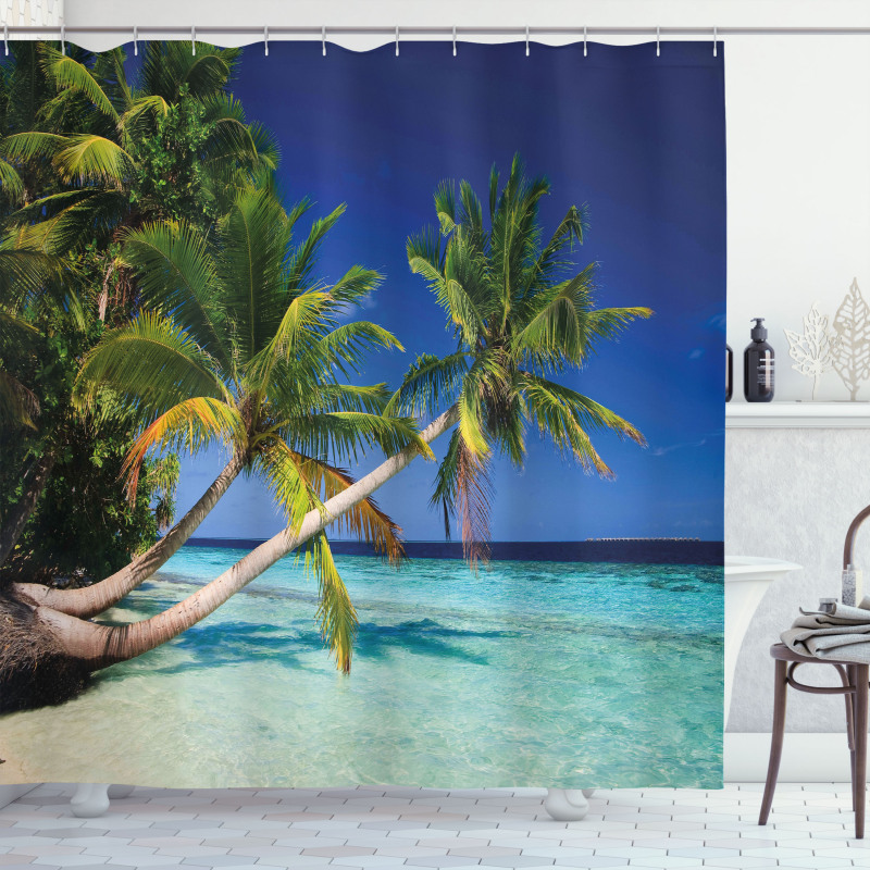 Tropic Island Palms Shower Curtain