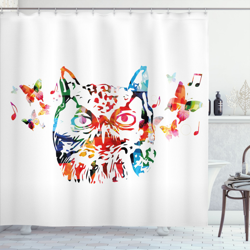 Abstract Wild Birds Owl Shower Curtain