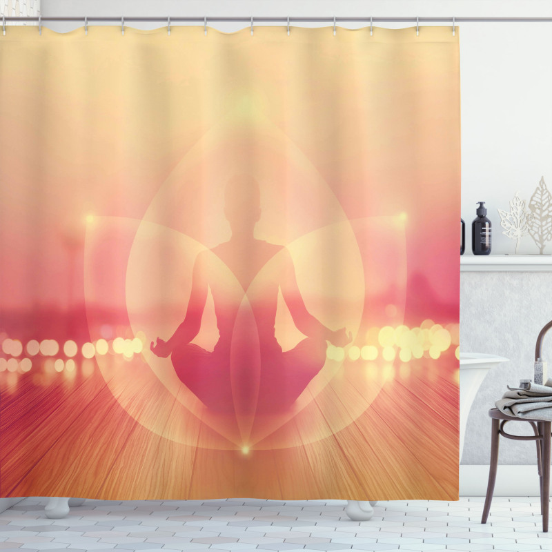 Meditation in Sunrise Shower Curtain