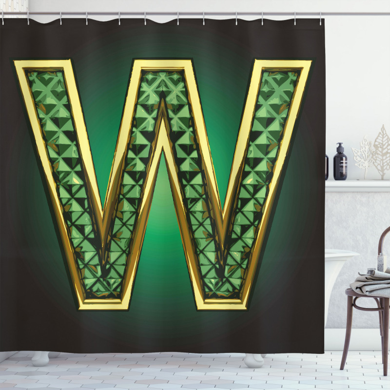 Golden Emerald Shower Curtain