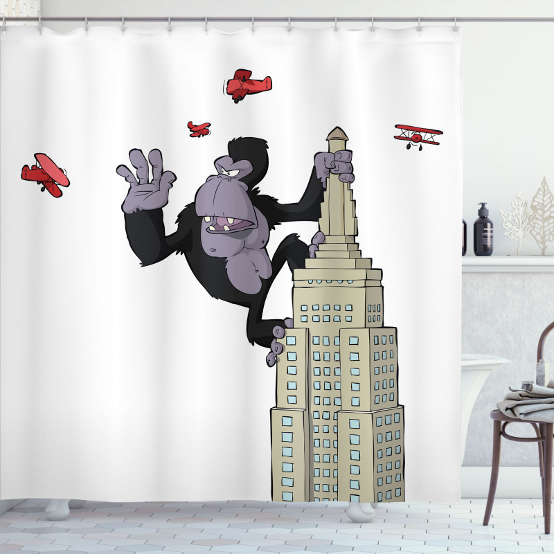 King Monkey Cartoon Shower Curtain