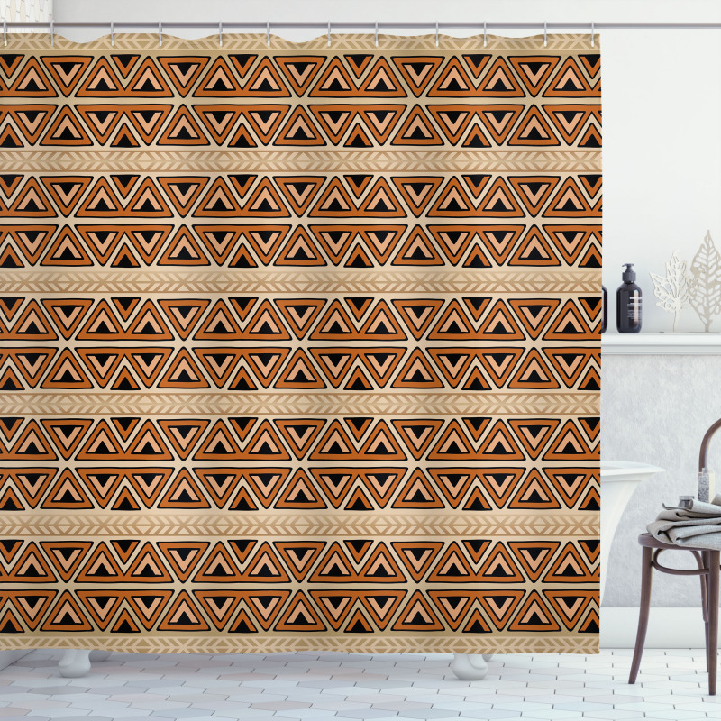 Geometric Pattern Triangles Shower Curtain