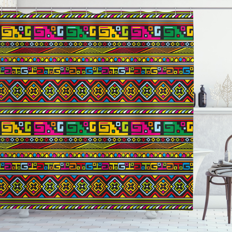 Colorful Borders Shower Curtain