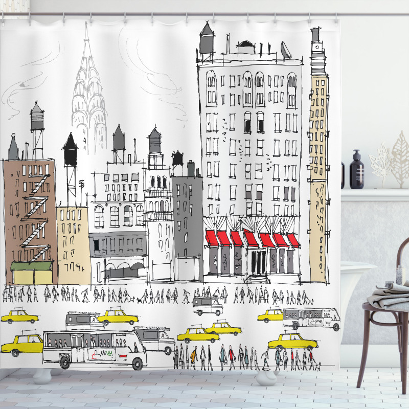 Busy City Traffic Jam Shower Curtain