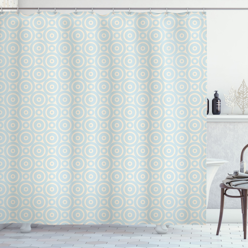 Circular Geometric Tile Shower Curtain