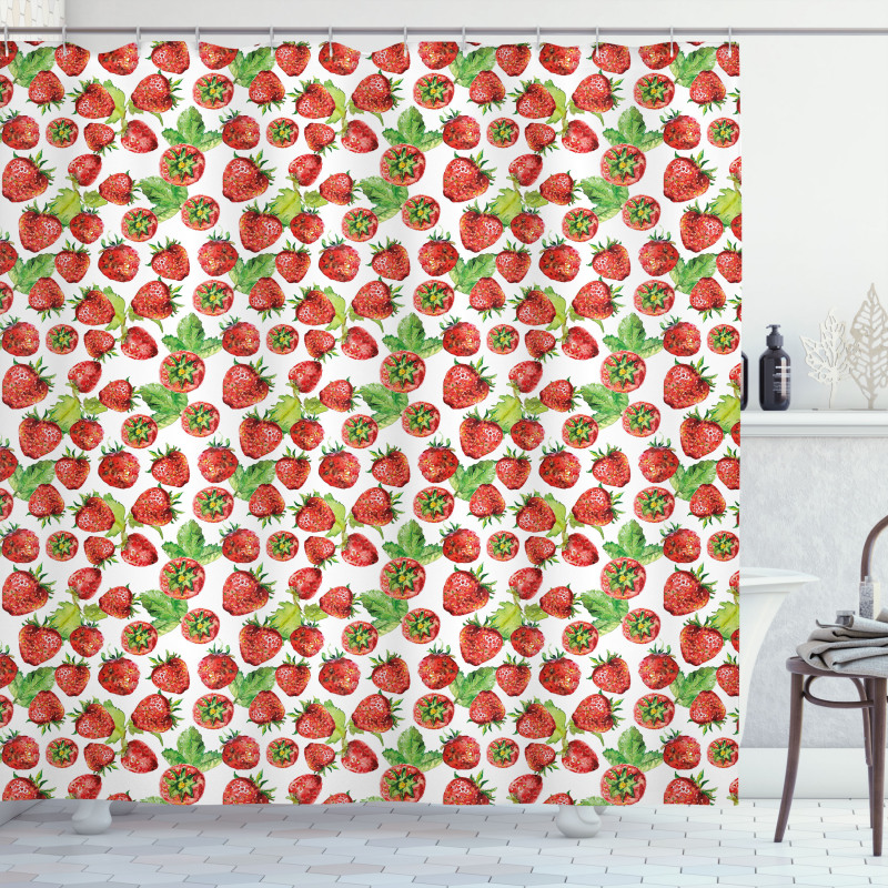 Watercolored Fruits Shower Curtain