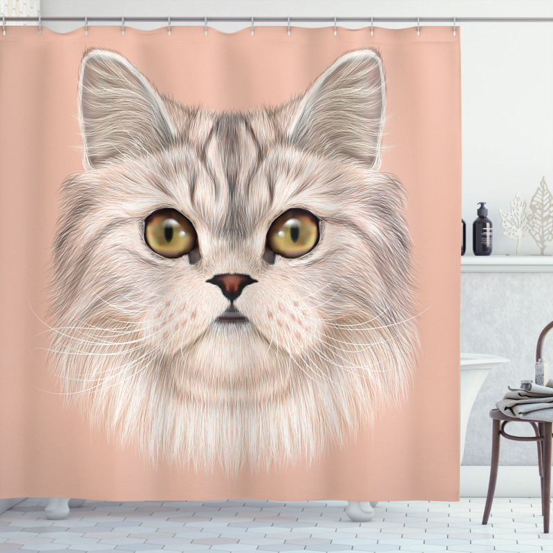 Love Cat Words Portrait Shower Curtain