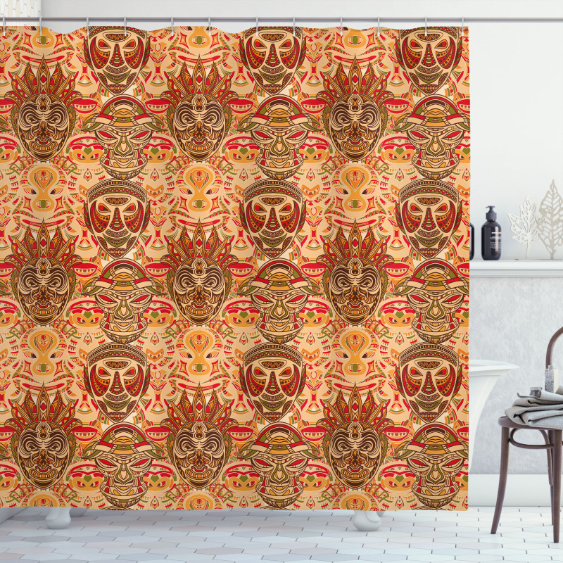 Mask Motif  Shower Curtain