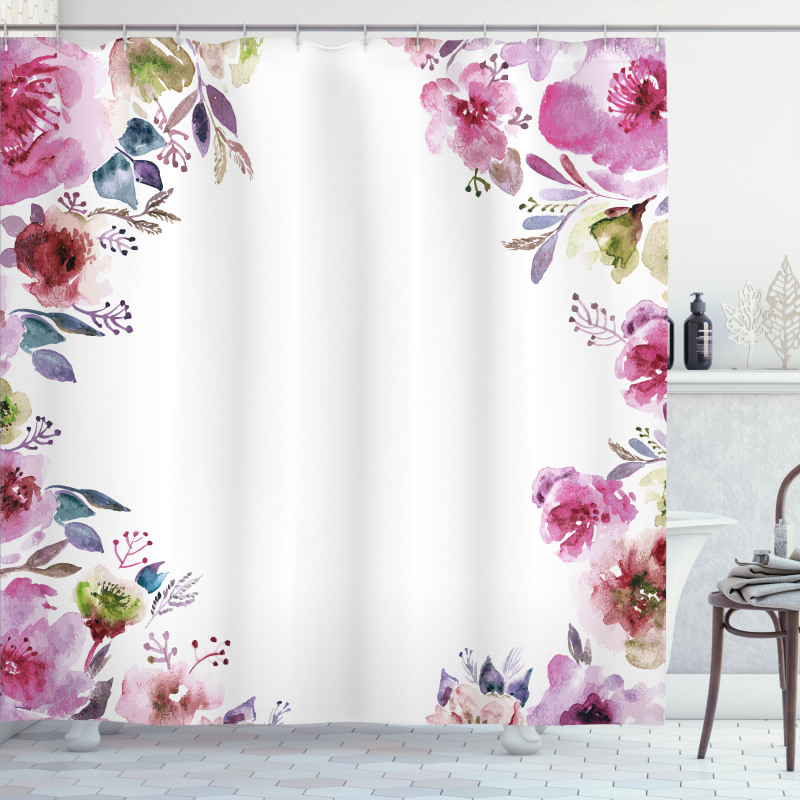 Romantic Blossom Flowers Shower Curtain