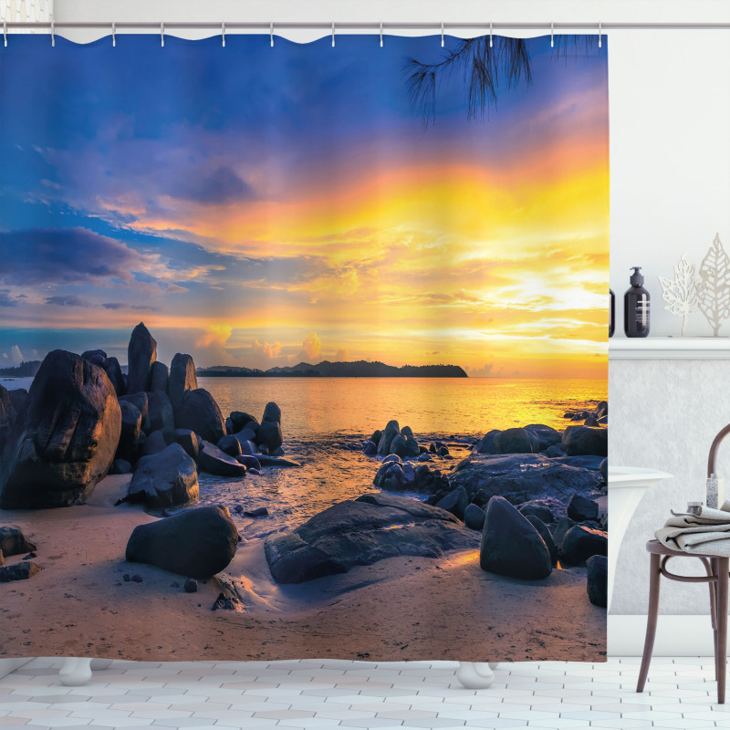 Horizon Sky Beach View Shower Curtain