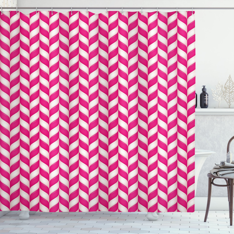 Vibrant Wavy Lines Shower Curtain
