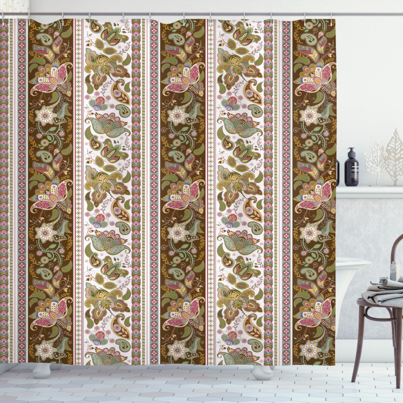 Persian Floral Pattern Shower Curtain