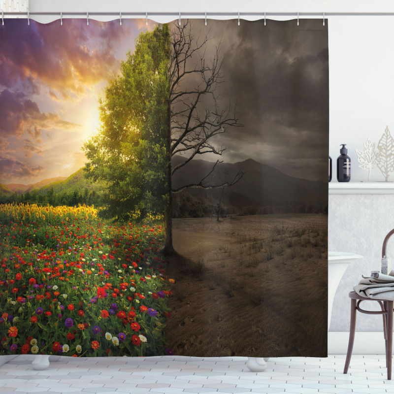 Life and Death Theme Shower Curtain