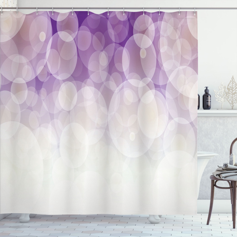 Hazy Circles Digital Shower Curtain