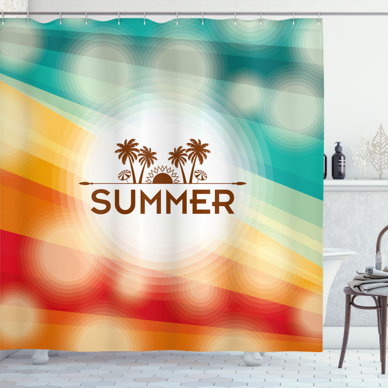 Palm Tree Sun Holiday Shower Curtain