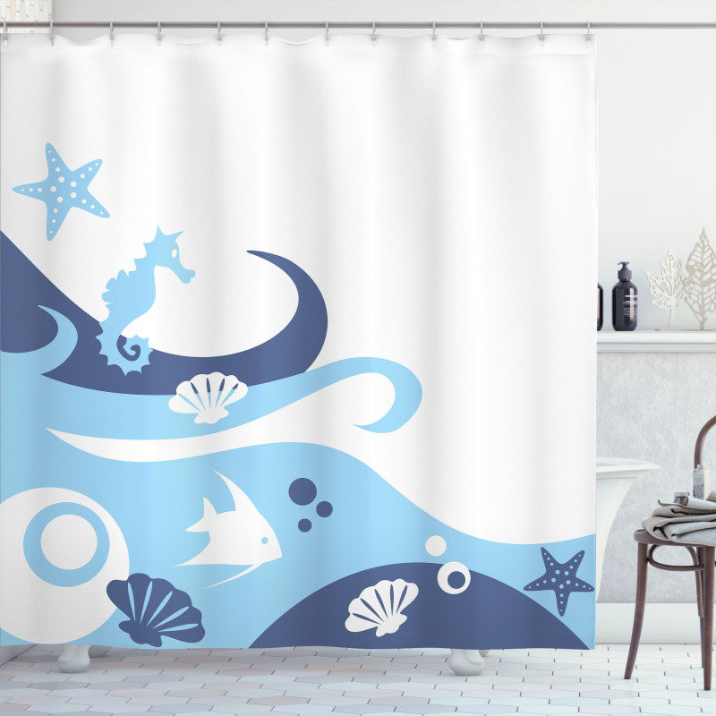 Deep Sealife Creatures Shower Curtain