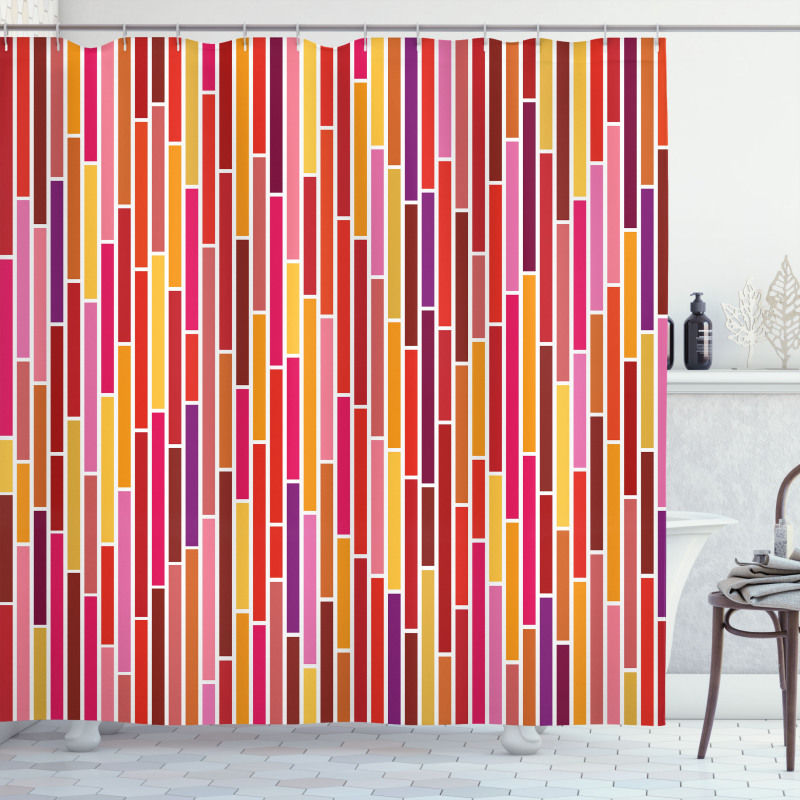 Pink Stripes Lines Shower Curtain