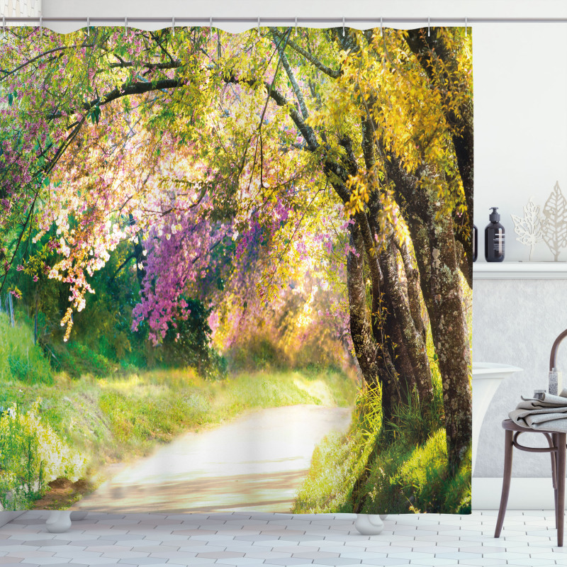 Spring Park Walkway Shower Curtain