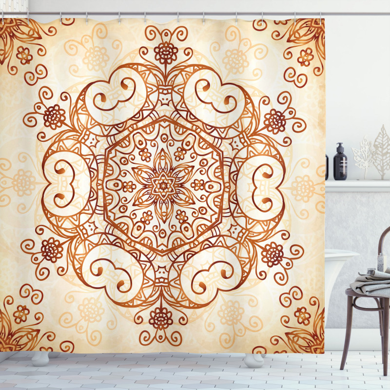 Abstract Damask Motif Shower Curtain