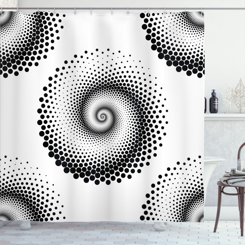 Spiral Dots Pattern Shower Curtain