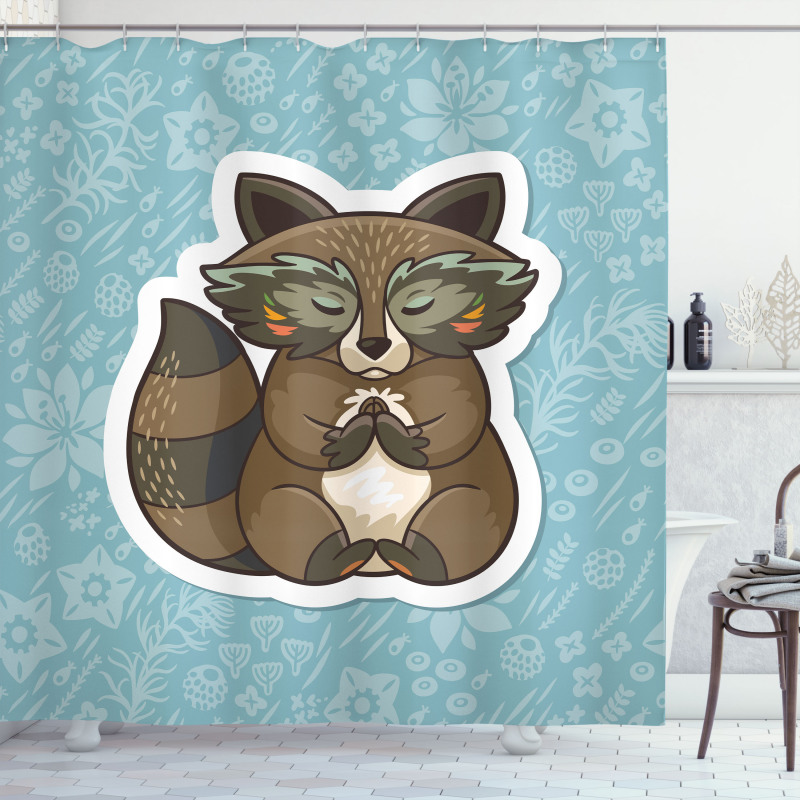 Raccoon on Meadow Shower Curtain