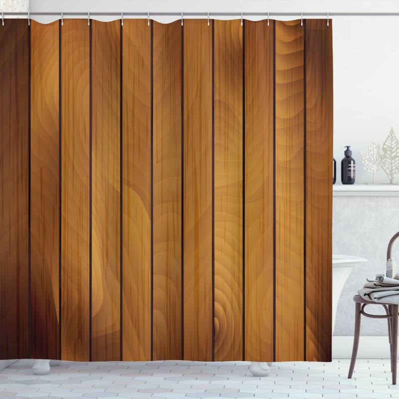 Wooden Plank Aged Timber Shower Curtain