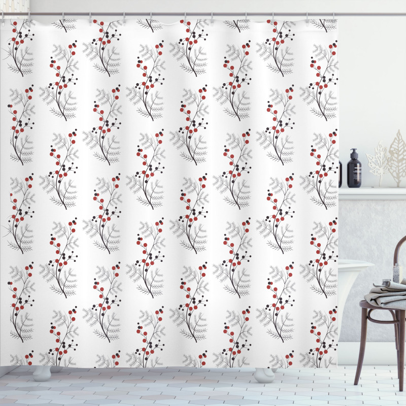 Curvy Dotted Branches Shower Curtain
