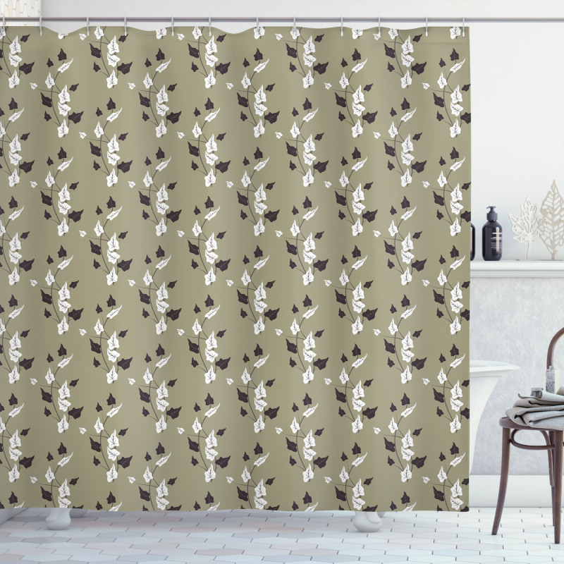 Curvy Garden Flowers Shower Curtain