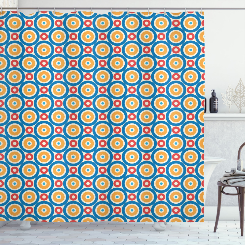 Big Small Circles and Dots Shower Curtain