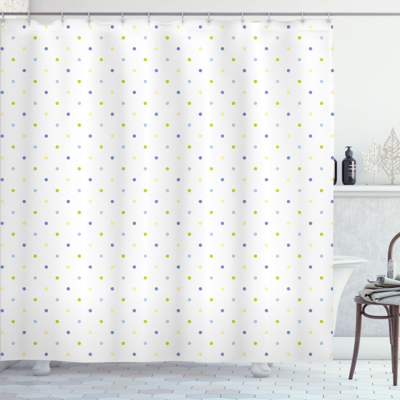 Small Pastel Polka Dots Shower Curtain