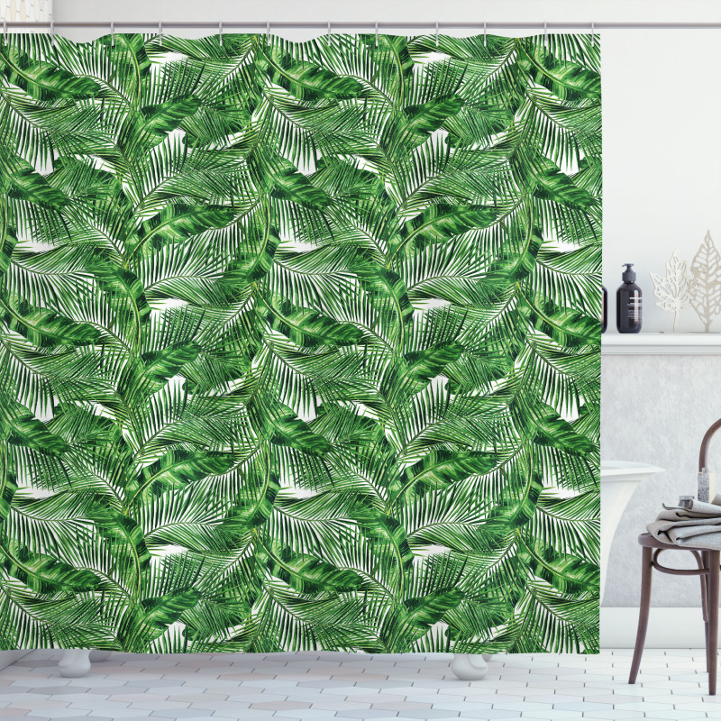 Tropic Plants Pattern Shower Curtain