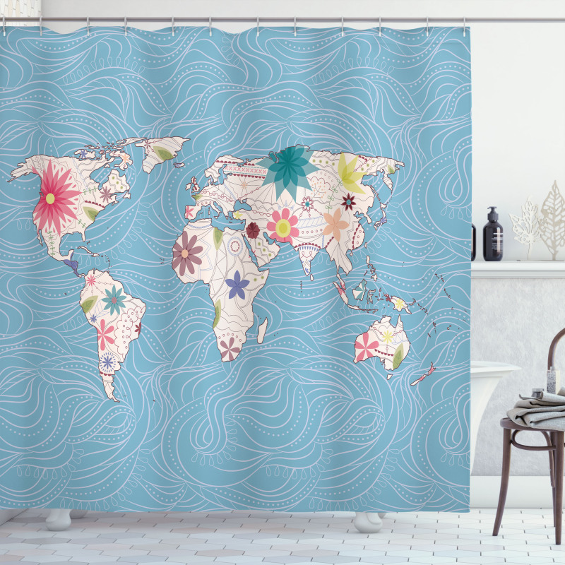 World Continents Shower Curtain