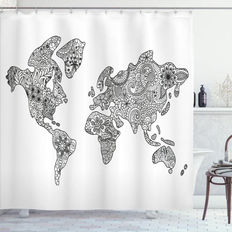 Floral Continents Shower Curtain