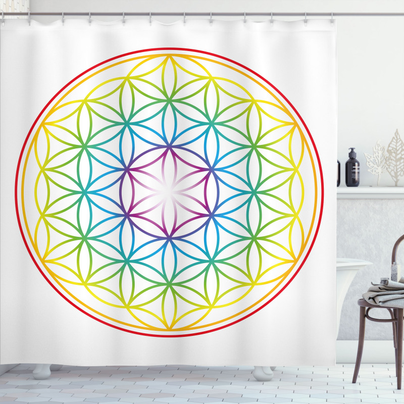 Radiant Flower of Life Shower Curtain