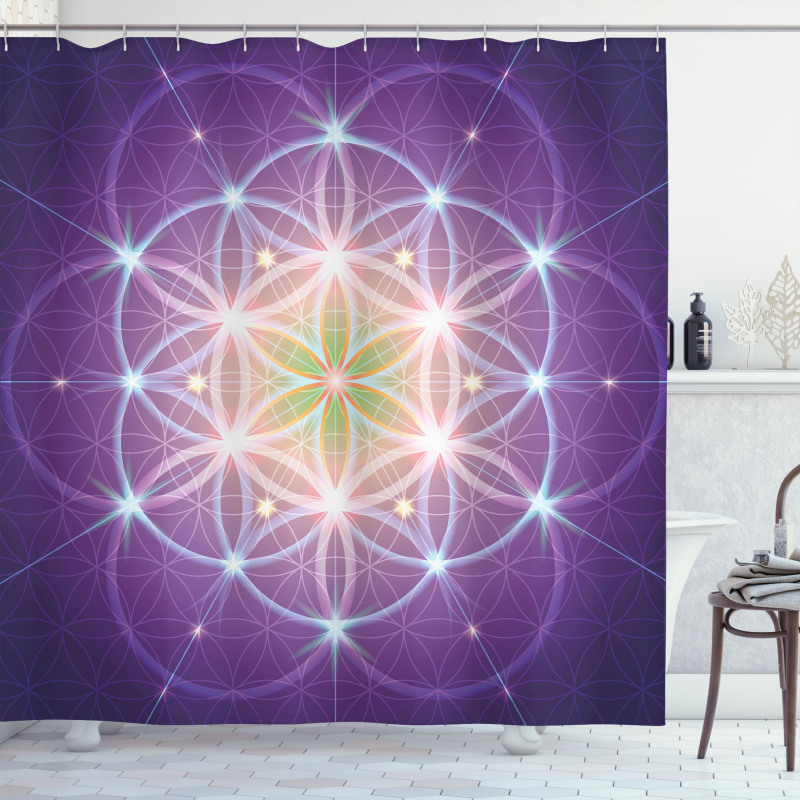 Sign of Cosmos Folk Shower Curtain