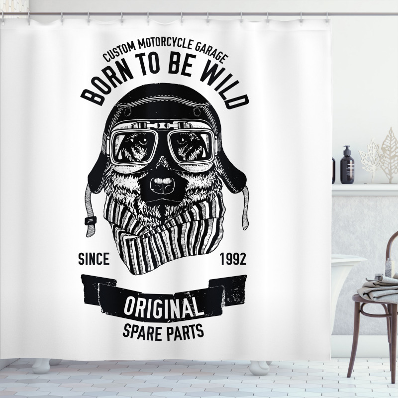 Words Motorcycle Rider Shower Curtain