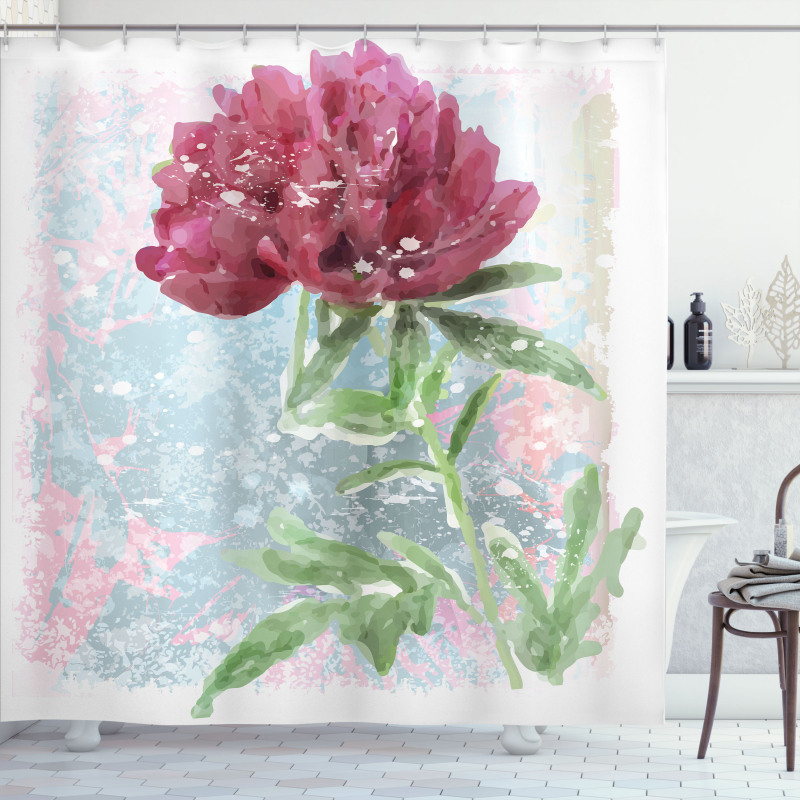 Peony Blossoms Growth Shower Curtain