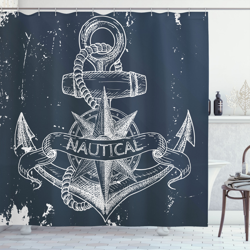 Knot Anchor Compass Shower Curtain