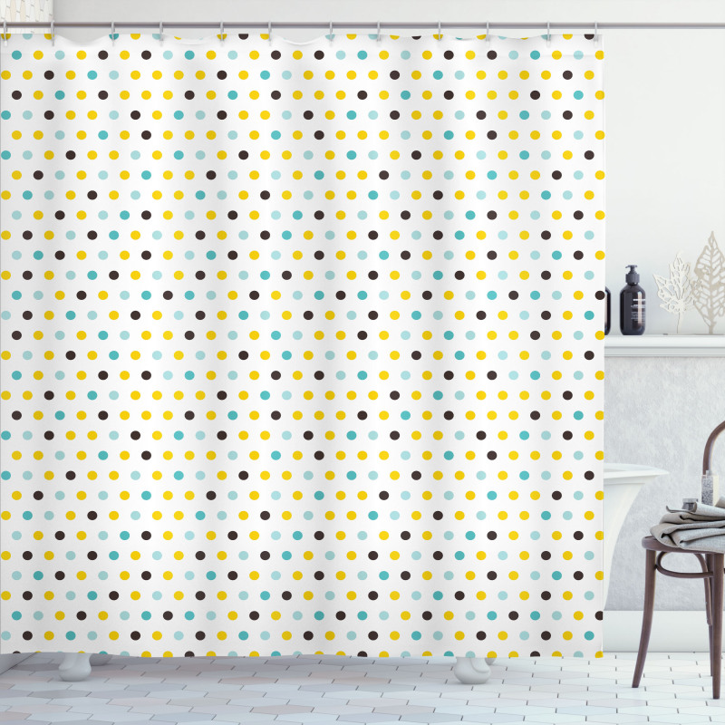 Polka Dots Rounds Retro Shower Curtain