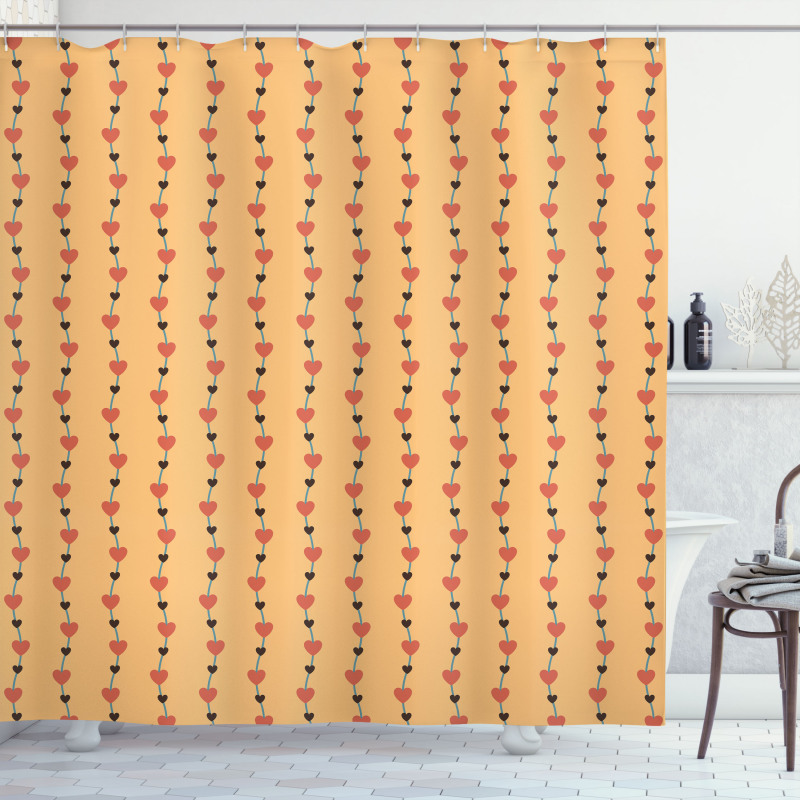 Valentines Hearts Shower Curtain